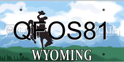 QFOS81 Wyoming License Plate