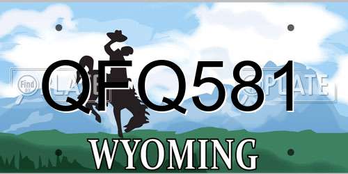 QFQ581 Wyoming License Plate