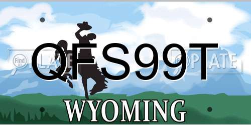 QFS99T Wyoming License Plate