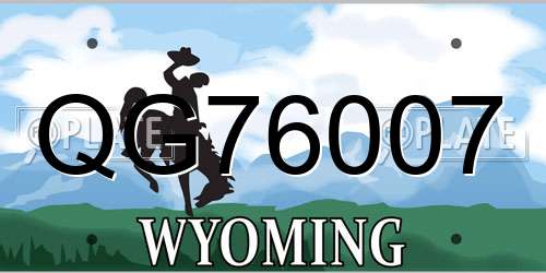 QG76007 Wyoming License Plate