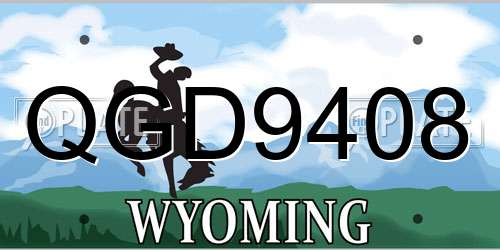 QGD9408 Wyoming License Plate