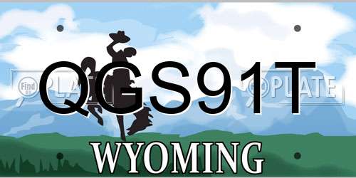 QGS91T Wyoming License Plate