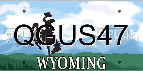 QGUS47 Wyoming License Plate