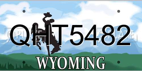 QHT5482 Wyoming License Plate