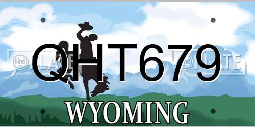 QHT679 Wyoming License Plate