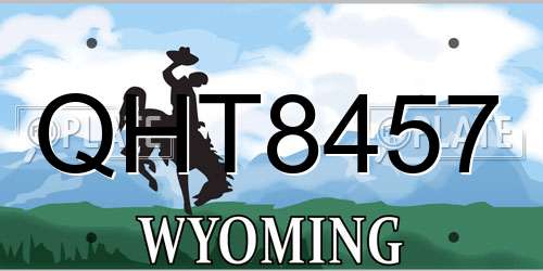 QHT8457 Wyoming License Plate