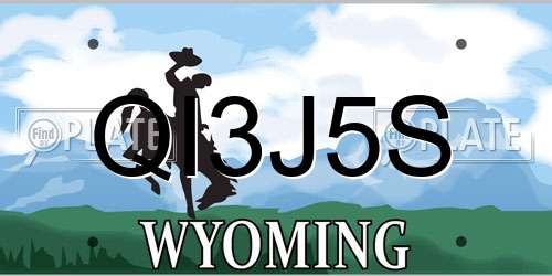QI3J5S Wyoming License Plate