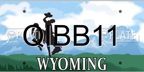 QIBB11 Wyoming License Plate