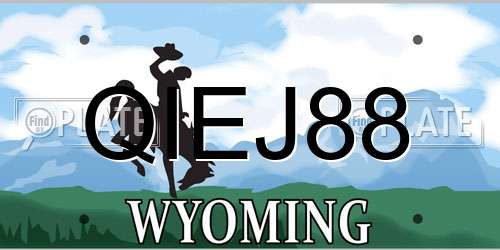 QIEJ88 Wyoming License Plate