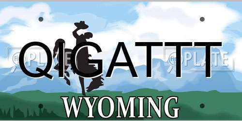 QIGATTT Wyoming License Plate