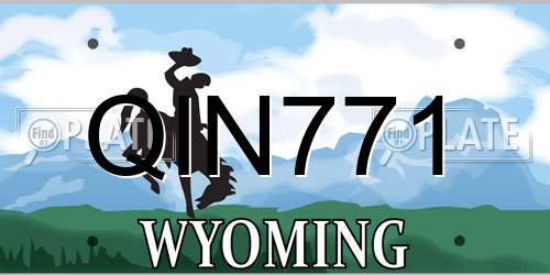 QIN771 Wyoming License Plate