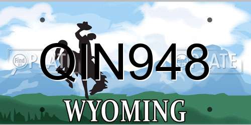 QIN948 Wyoming License Plate