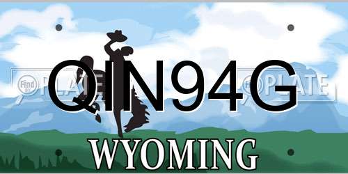 QIN94G Wyoming License Plate