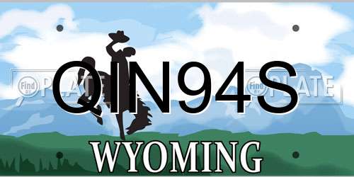 QIN94S Wyoming License Plate