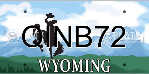 QINB72 Wyoming License Plate