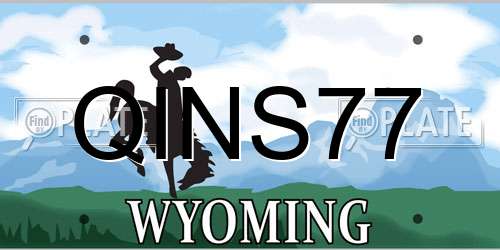 QINS77 Wyoming License Plate