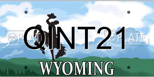 QINT21 Wyoming License Plate