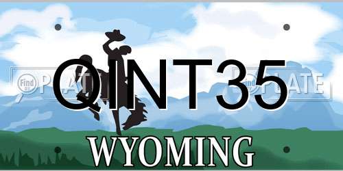 QINT35 Wyoming License Plate