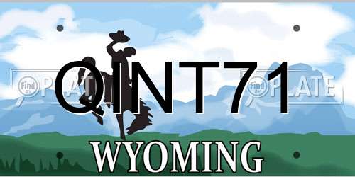 QINT71 Wyoming License Plate