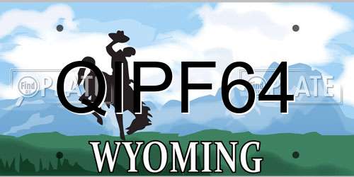 QIPF64 Wyoming License Plate