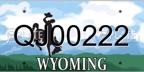 QJ00222 Wyoming License Plate