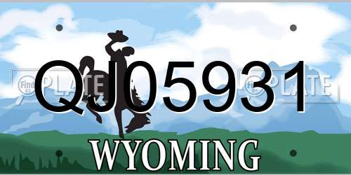QJ05931 Wyoming License Plate