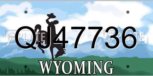 QJ47736 Wyoming License Plate
