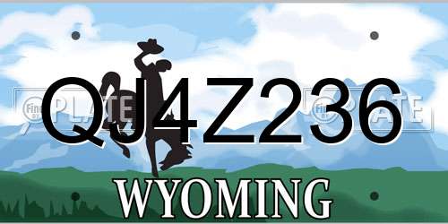 QJ4Z236 Wyoming License Plate