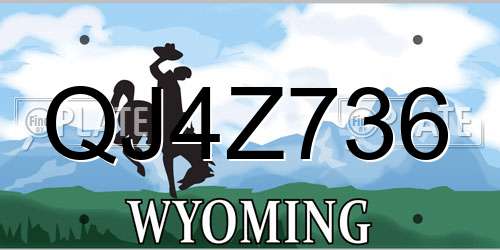 QJ4Z736 Wyoming License Plate