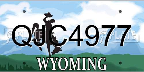 QJC4977 Wyoming License Plate