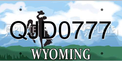 QJD0777 Wyoming License Plate