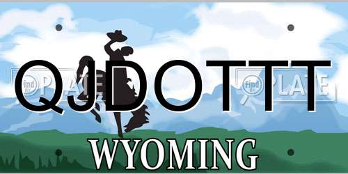 QJDOTTT Wyoming License Plate