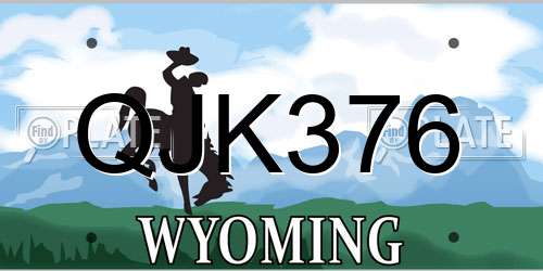 QJK376 Wyoming License Plate