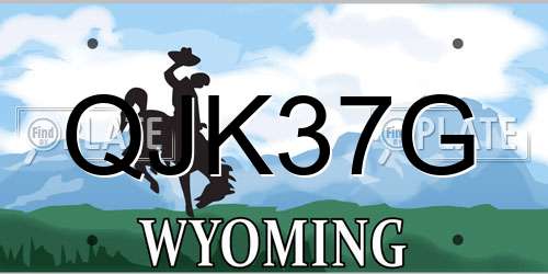 QJK37G Wyoming License Plate