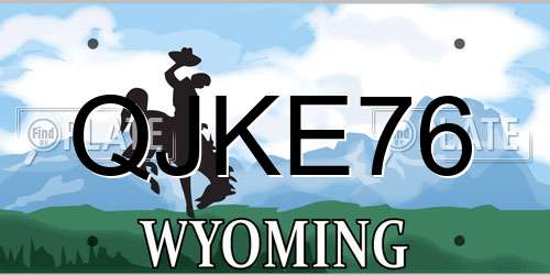 QJKE76 Wyoming License Plate