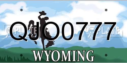 QJO0777 Wyoming License Plate