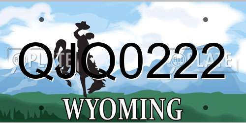 QJQ0222 Wyoming License Plate