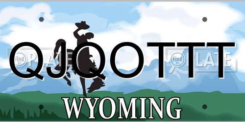 QJQOTTT Wyoming License Plate