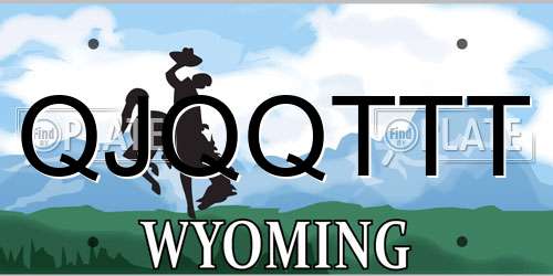 QJQQTTT Wyoming License Plate
