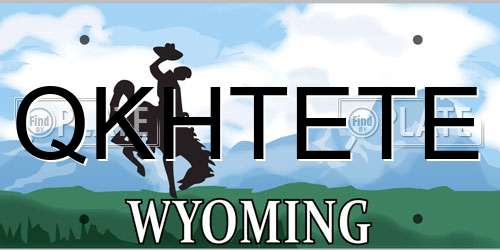 QKHTETE Wyoming License Plate