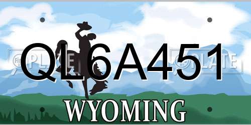 QL6A451 Wyoming License Plate