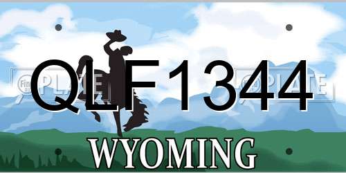 QLF1344 Wyoming License Plate