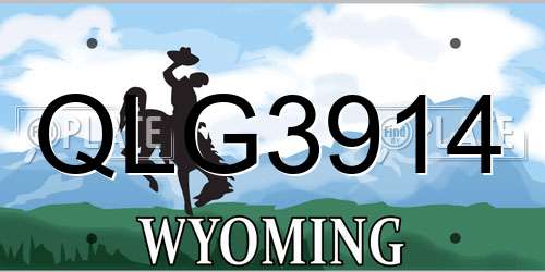QLG3914 Wyoming License Plate