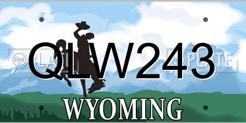 QLW243 Wyoming License Plate