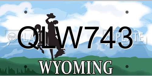 QLW743 Wyoming License Plate