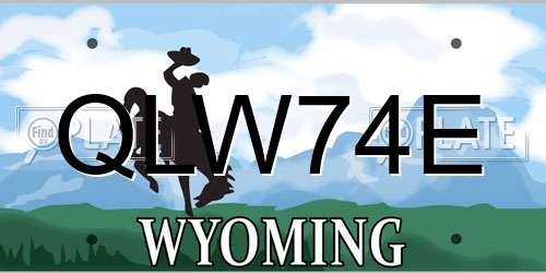 QLW74E Wyoming License Plate