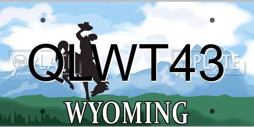 QLWT43 Wyoming License Plate