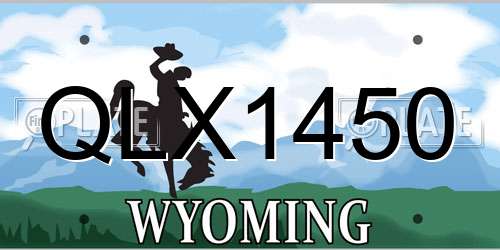 QLX1450 Wyoming License Plate