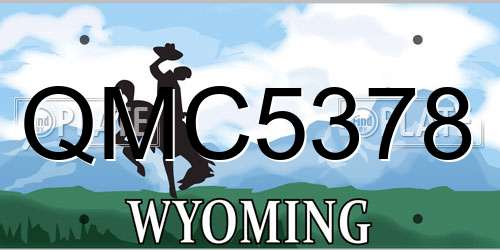 QMC5378 Wyoming License Plate