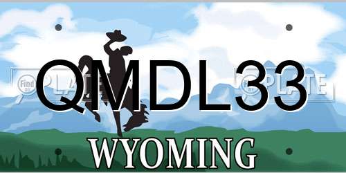 QMDL33 Wyoming License Plate